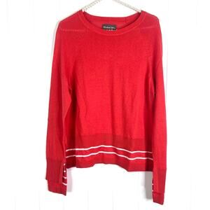 Michael Stars‎ Coral Light Weight Sweater with Stripped Hem Detailing SZ L